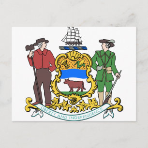 Postal Escudo de armas de Delaware