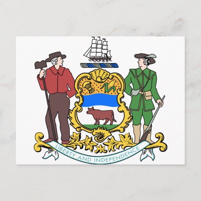 Postal Escudo de armas de Delaware (Anverso)