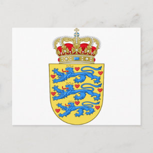 Postal escudo de armas de dinamarca