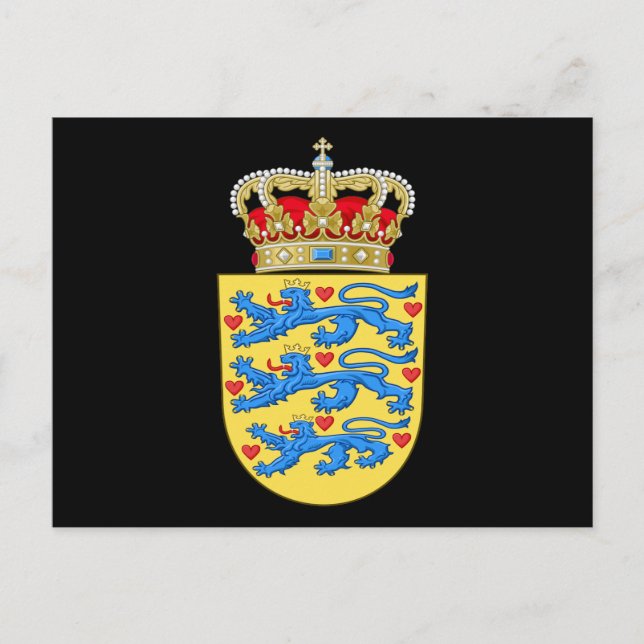 Postal escudo de armas de Dinamarca (Anverso)