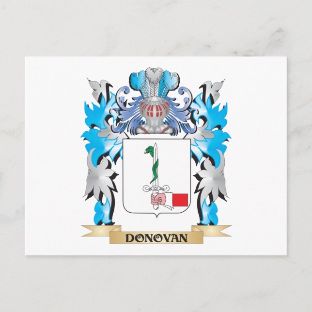 Postal Escudo de armas de Donovan - escudo familiar (Anverso)