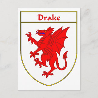 Postal Escudo de armas de drenaje/reposo familiar