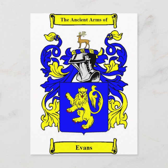 Postal Escudo de armas de Evans (Anverso)
