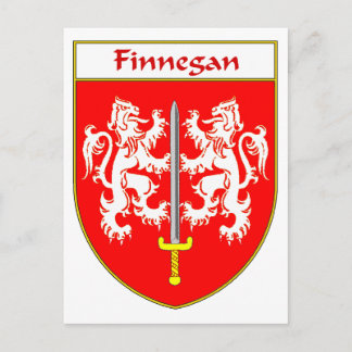 Postal Escudo de armas de Finnegan/escudo familiar