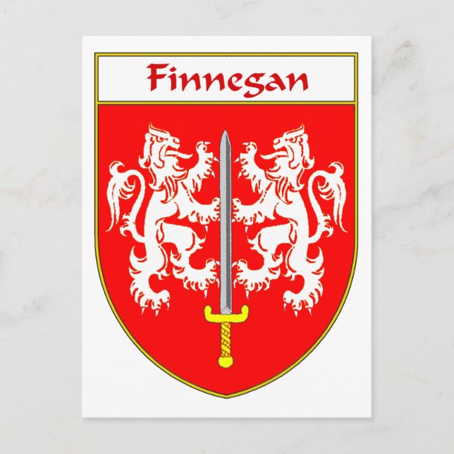 Postal Escudo de armas de Finnegan/escudo familiar (Anverso)