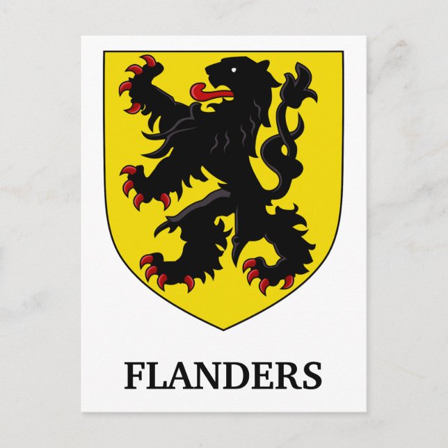 Postal Escudo de Armas de Flandes León Heráldico (Anverso)