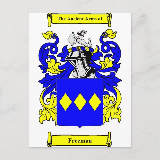 Postal Escudo de armas de Freeman (inglés) (Anverso)