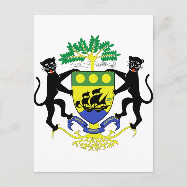 Postal Escudo de armas de Gabón (Anverso)
