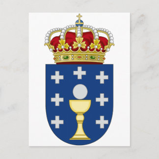 Postal Escudo de armas de Galicia (España)