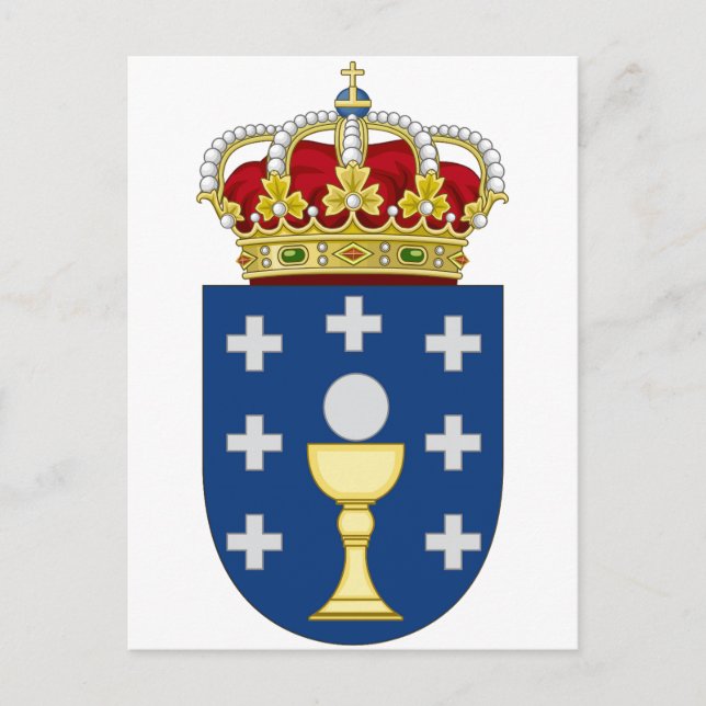 Postal Escudo de armas de Galicia (España) (Anverso)