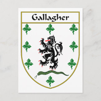 Postal Escudo de armas de Gallagher/escudo familiar