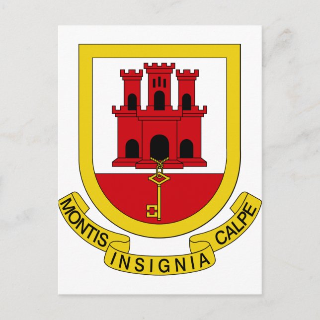 Postal Escudo de armas de Gibraltar (Anverso)