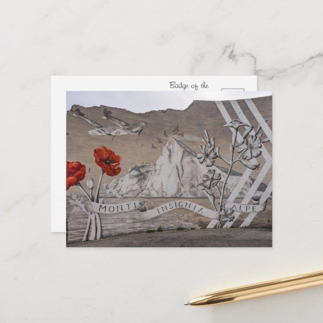Postal Escudo de armas de Gibraltar – Montis Insignia Cal (Anverso/Reverso In Situ)