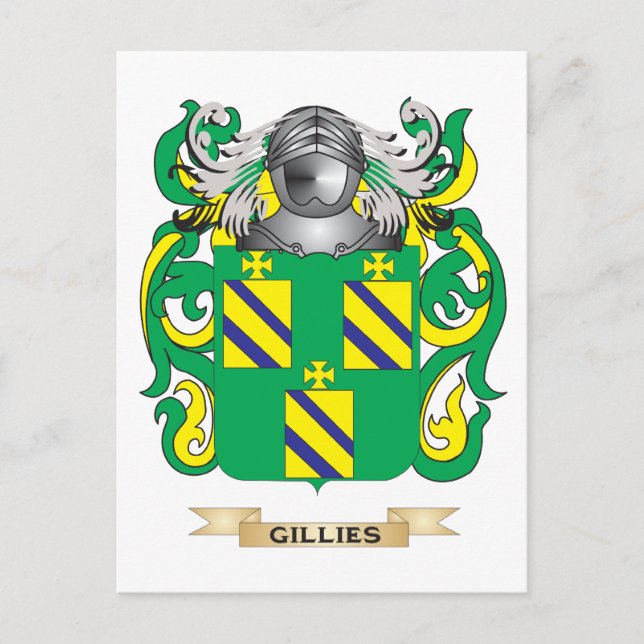 Postal Escudo de armas de Gillies (escudo de familia) (Anverso)
