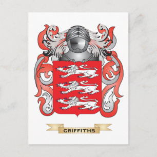Postal Escudo de armas de griffiths (escudo familiar)
