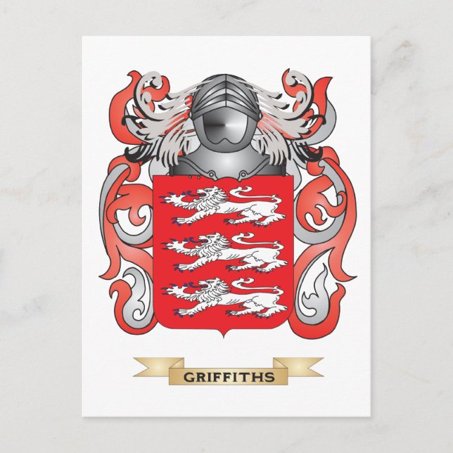 Postal Escudo de armas de griffiths (escudo familiar) (Anverso)