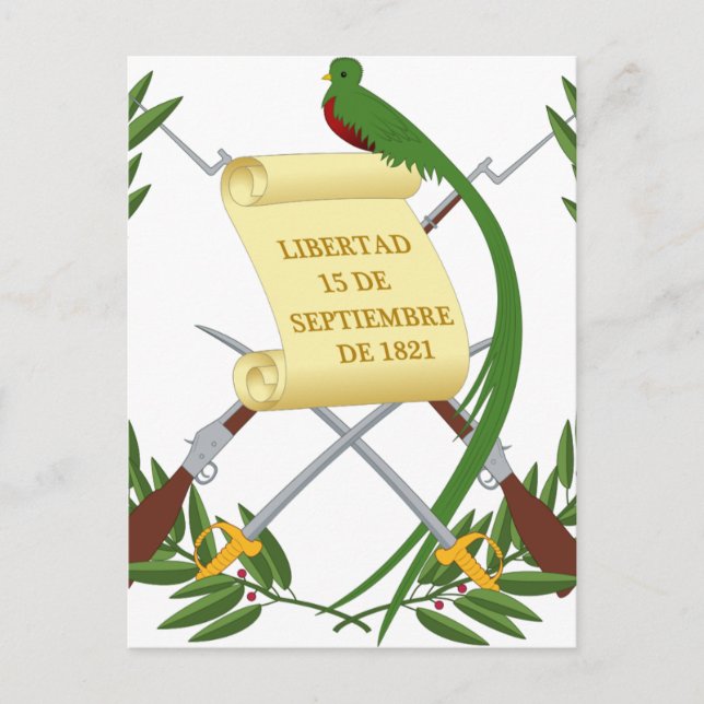 Postal Escudo de armas de Guatemala (Anverso)