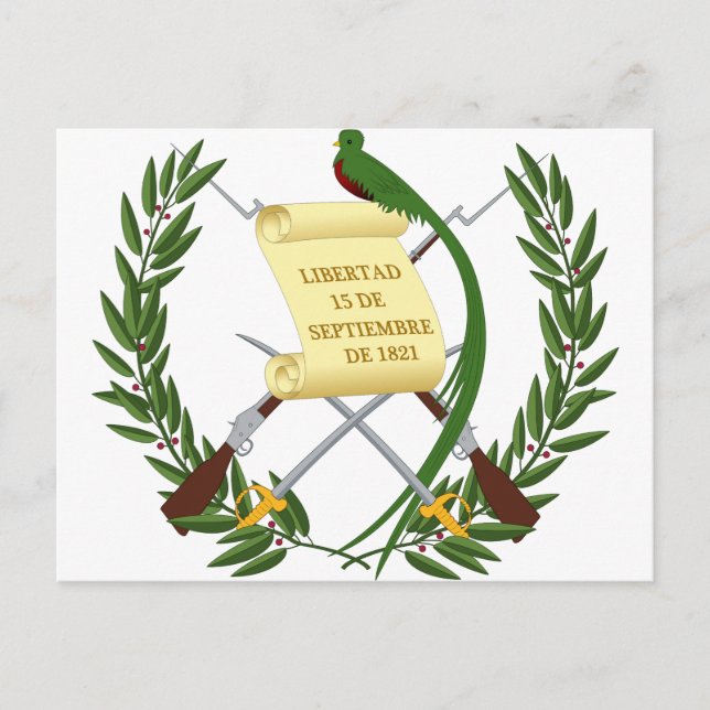Postal Escudo de armas de Guatemala (Anverso)