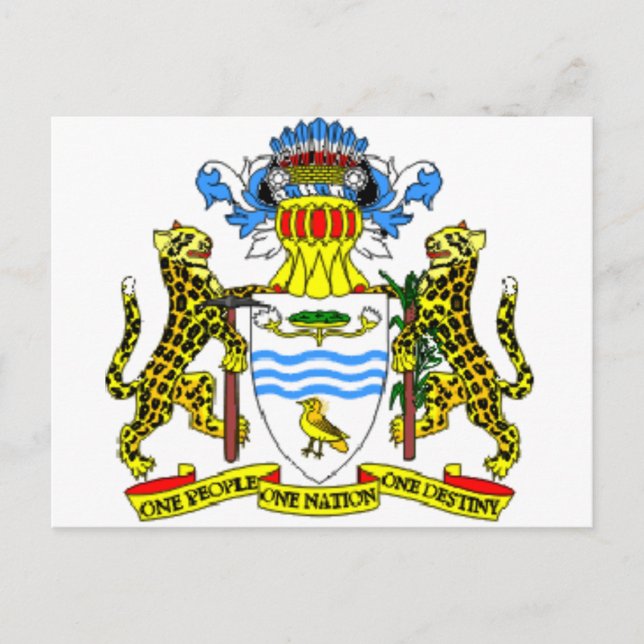 Postal Escudo de armas de Guyana (Anverso)