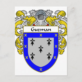 Postal Escudo de armas de Guzmán (Mantled)