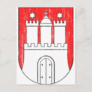 Postal Escudo de armas de Hamburgo de edad avanzada