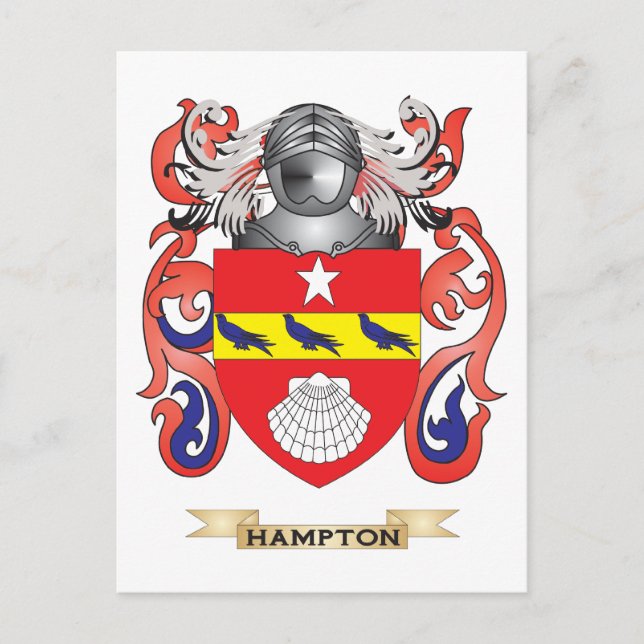 Postal Escudo de armas de Hampton (escudo de familia) (Anverso)