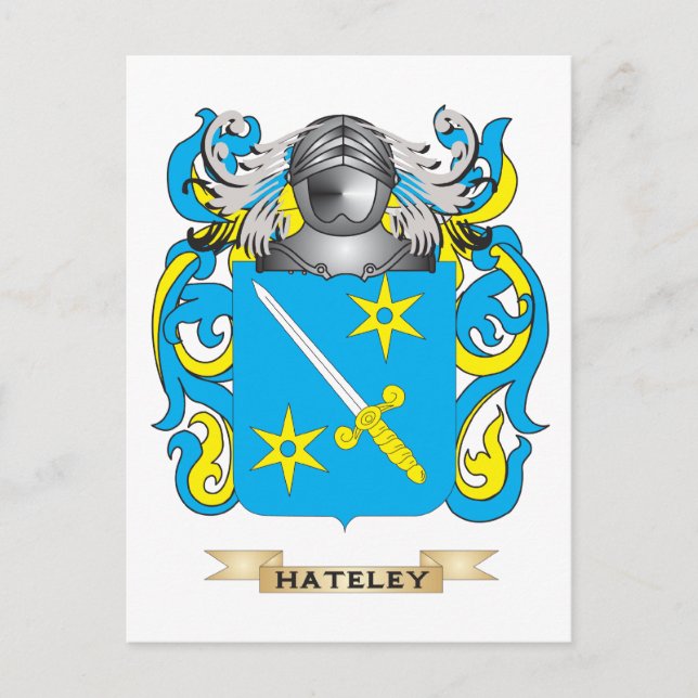 Postal Escudo de armas de Hateley (escudo familiar) (Anverso)
