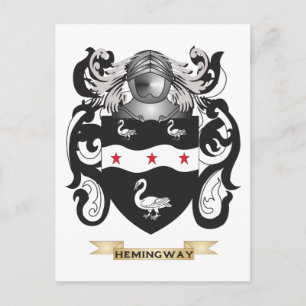 Postal Escudo de armas de Hemingway (escudo familiar)