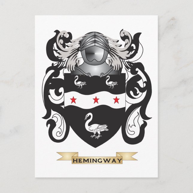Postal Escudo de armas de Hemingway (escudo familiar) (Anverso)