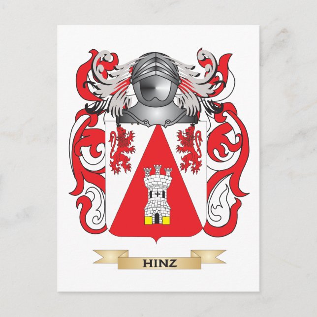 Postal Escudo de armas de Hinz (escudo familiar) (Anverso)