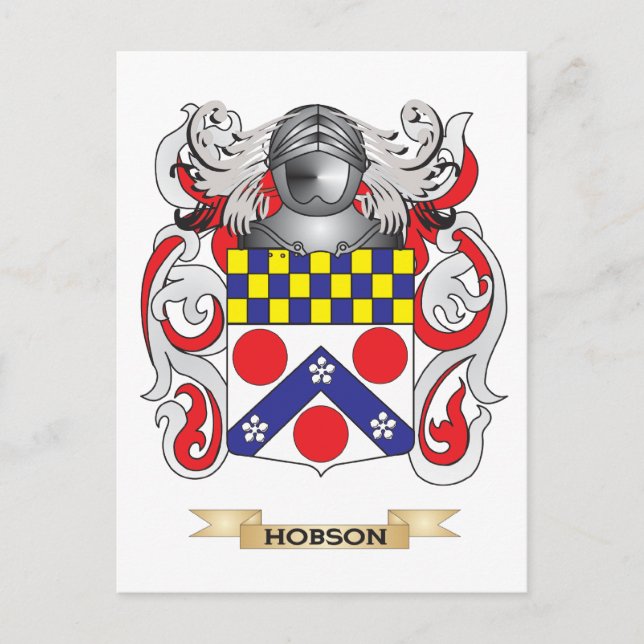 Postal Escudo de armas de Hobson (escudo familiar) (Anverso)