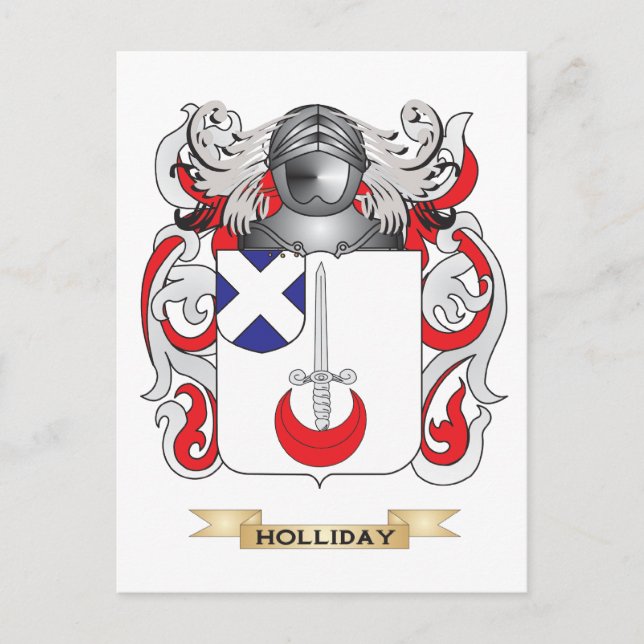 Postal Escudo de armas de Holliday (escudo familiar) (Anverso)