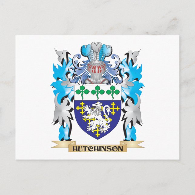 Postal Escudo de armas de Hutchinson - escudo familiar (Anverso)