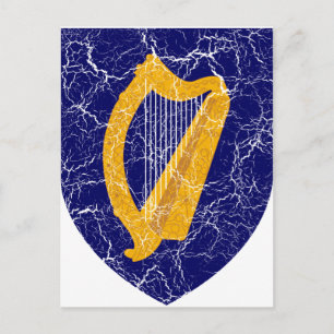 Postal Escudo De Armas De Irlanda