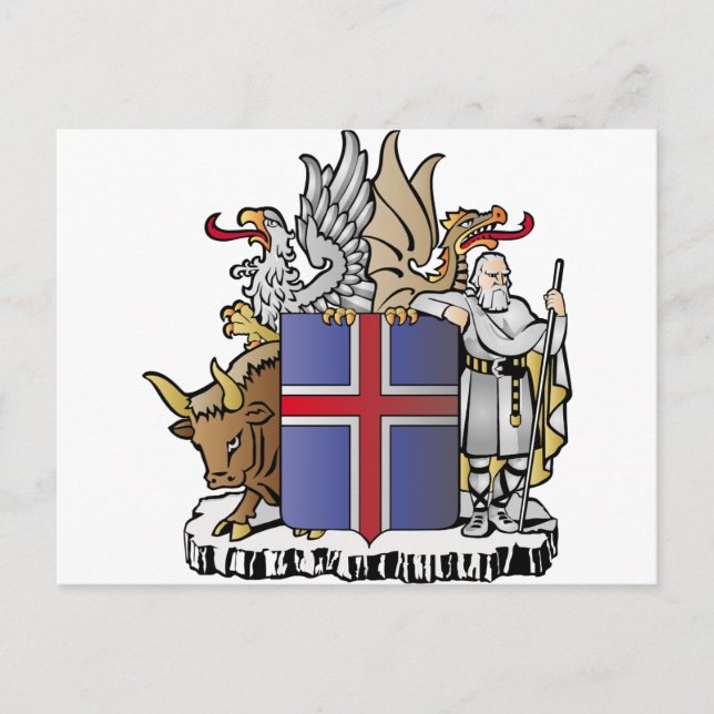 Postal Escudo de armas de Islandia (Anverso)