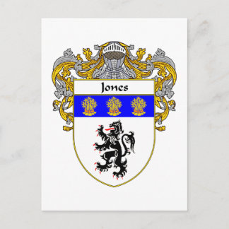 Postal Escudo de armas de Jones Welsh (Mantled)