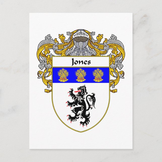 Postal Escudo de armas de Jones Welsh (Mantled) (Anverso)