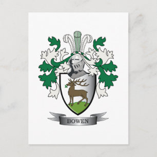 Postal Escudo de armas de la familia Bowen