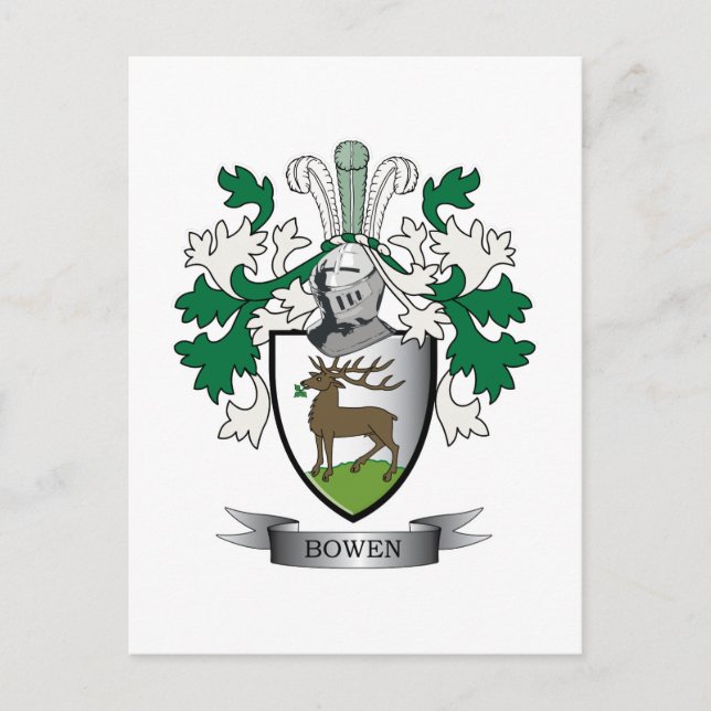 Postal Escudo de armas de la familia Bowen (Anverso)