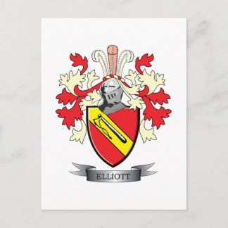 Postal Escudo de armas de la familia Elliott