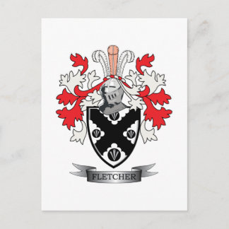 Postal Escudo de armas de la familia Fletcher