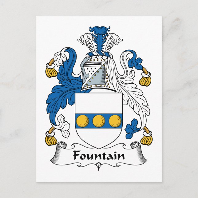 Postal Escudo de armas de la familia Fountain (Anverso)