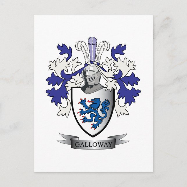 Postal Escudo de armas de la familia Galloway (Anverso)
