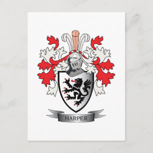 Postal Escudo de armas de la familia Harper