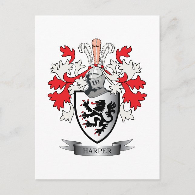 Postal Escudo de armas de la familia Harper (Anverso)