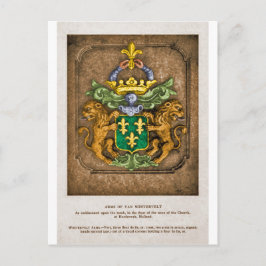 Postal Escudo De Armas De La Familia Holandesa Del Oeste.
