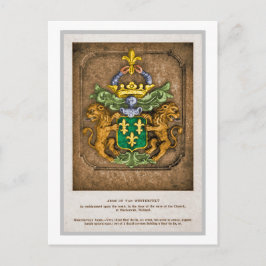 Postal Escudo De Armas De La Familia Holandesa Del Oeste.