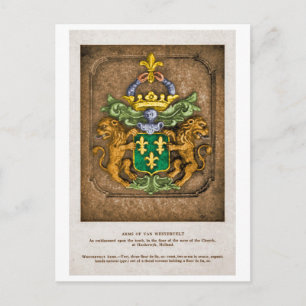 Postal Escudo de Armas de la familia holandesa Westerfiel