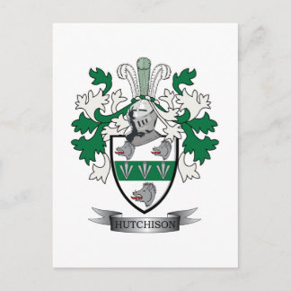 Postal Escudo de armas de la familia Hutchison