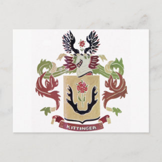 Postal Escudo de armas de la familia Kittinger (escudo fa